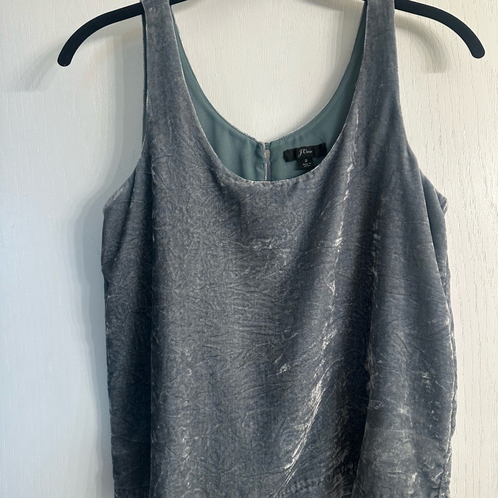 J. Crew Grayish Blue Velvet Tank Top